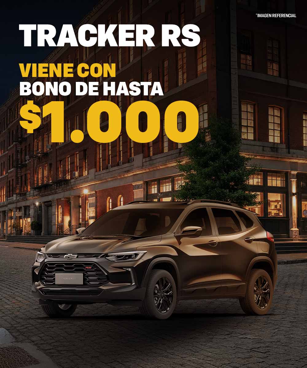 Chevrolet Tracker RS con bono de hasta $1.000
