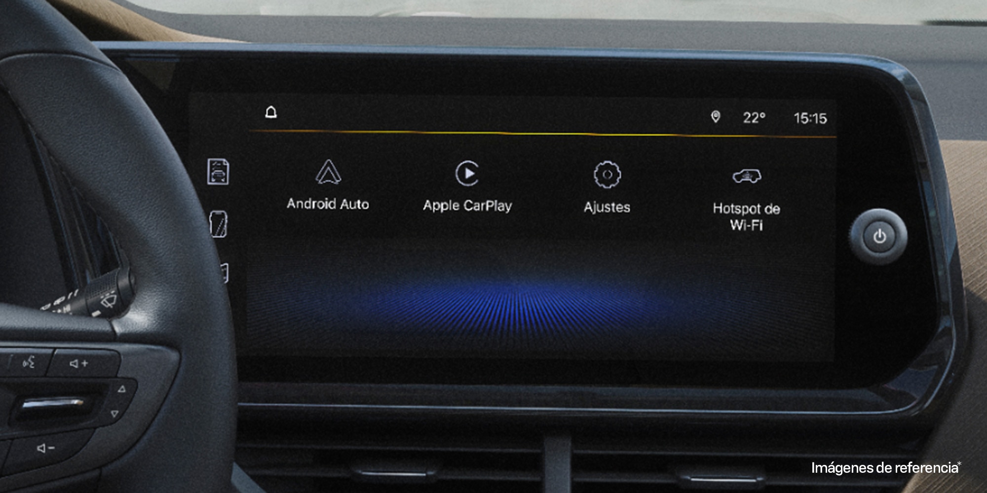 Pantalla central multimedia MyLink de la Chevrolet Tracker